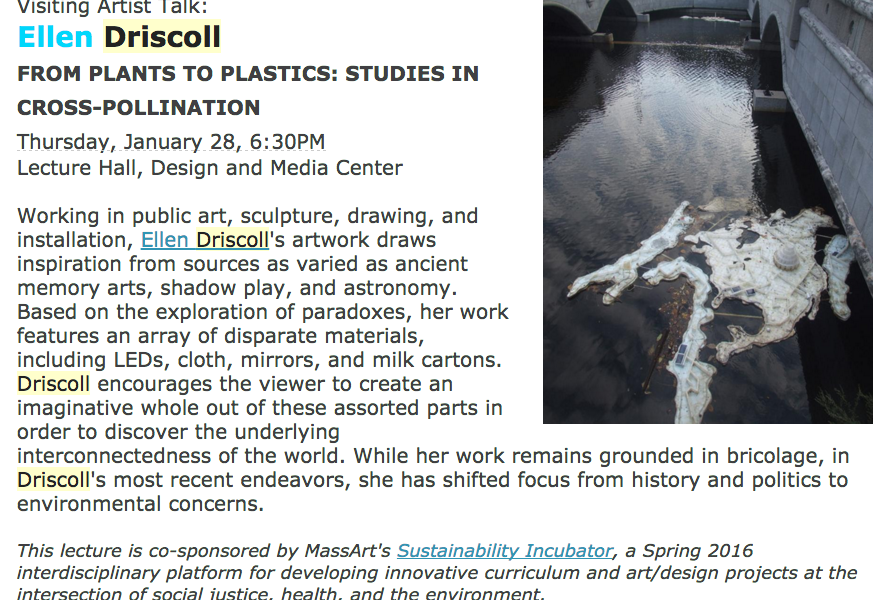 Ellen Driscoll: From Plants to Plastics, artists talk Ellen Driscoll: From Plants to Plastics, artists talk
